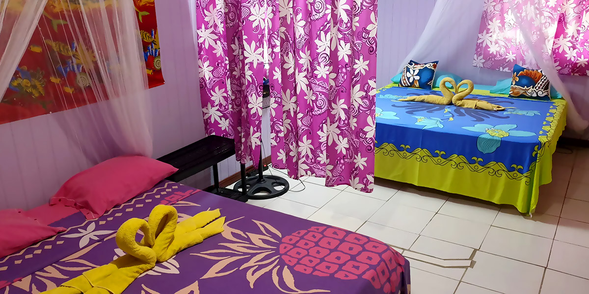A spacious family room at Pension Tereia, Maupiti