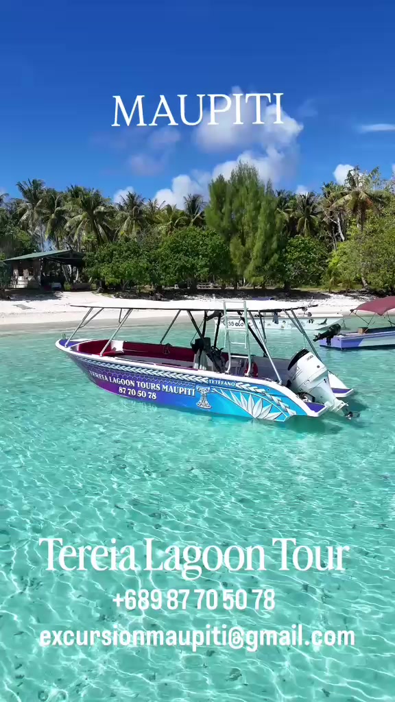 TikTok video: the Tereia Lagoon Tour boat in Maupiti's lagoon
